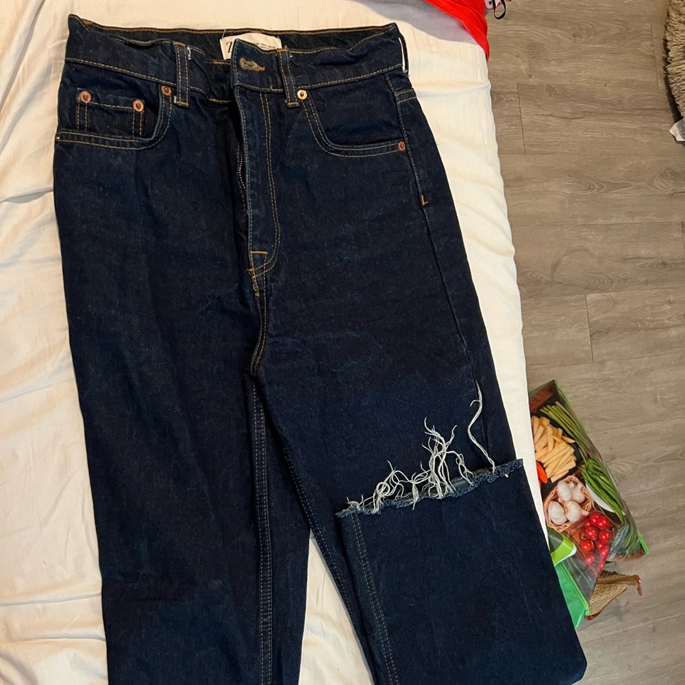 Zara Dark Wash Cowboy Bootcut jeans